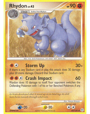 Pokemon Rhydon (060) Lightly Played Reverse Holofoil