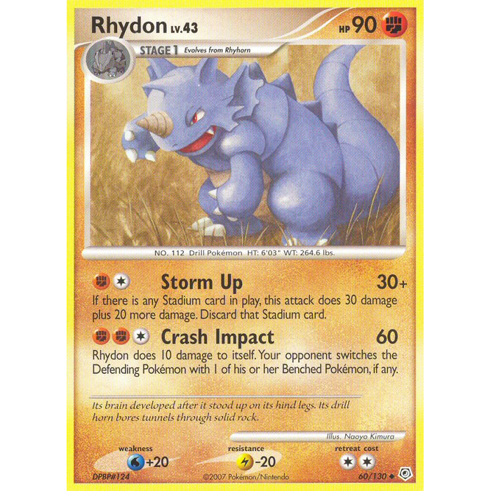 Pokemon Rhydon (060) Lightly Played Reverse Holofoil