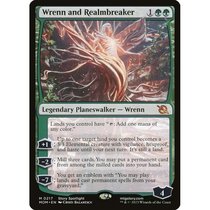 Magic: The Gathering Wrenn and Realmbreaker (217) Lightly Played Foil