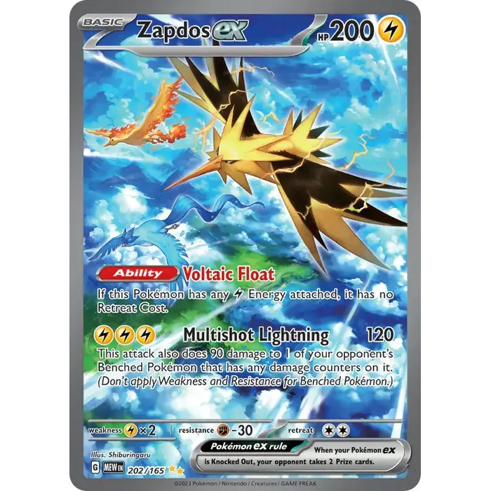 Pokemon Zapdos ex (202) Near Mint Holofoil
