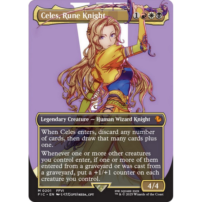 Magic: The Gathering Celes, Rune Knight (Borderless) (201) Near Mint
