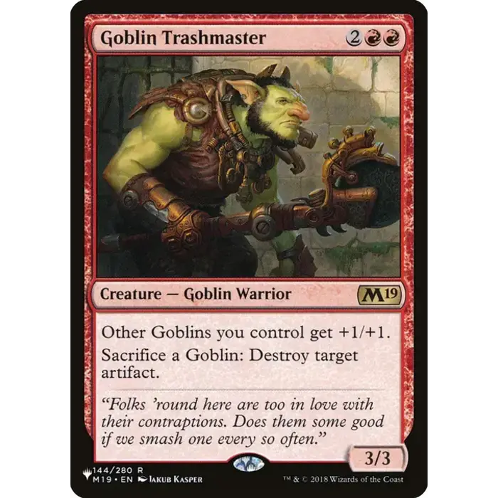 Magic: The Gathering Goblin Trashmaster (M19) (144) Lightly Played
