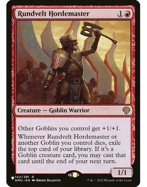 Magic: The Gathering Rundvelt Hordemaster (143) Lightly Played