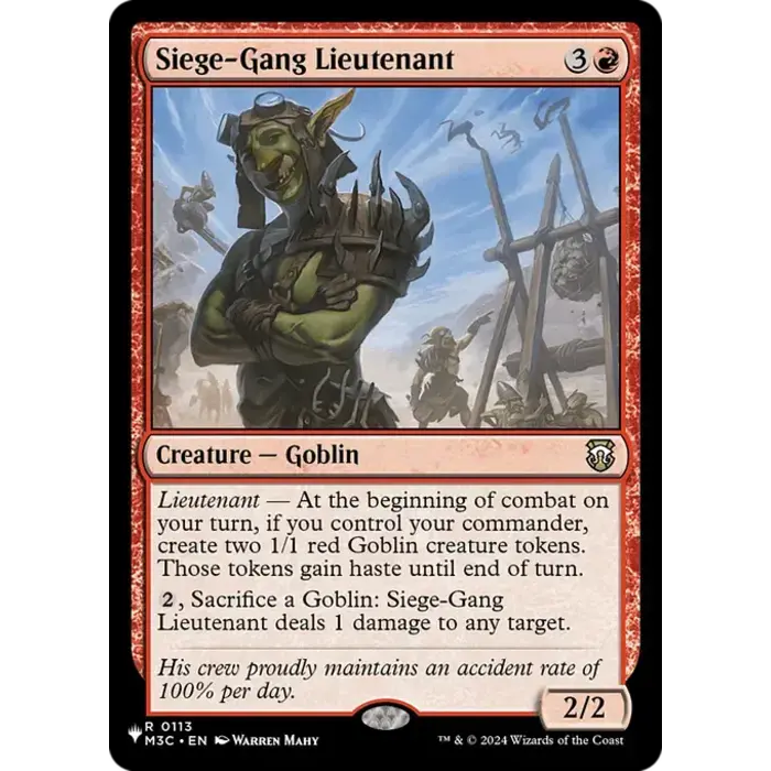 Magic: The Gathering Siege-Gang Lieutenant (M3C) (113) Lightly Played