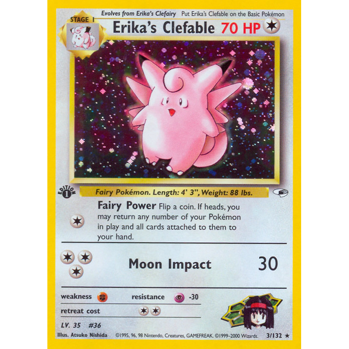 Pokemon Erika's Clefable (003) 1st Lightly Played Holofoil