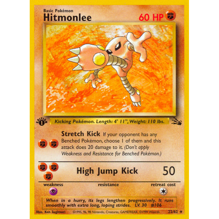 Pokemon Hitmonlee (022) 1st Lightly Played