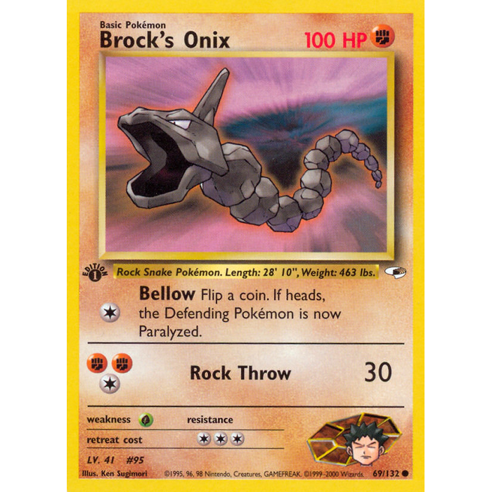 Pokemon Brock's Onix (069) 1st Lightly Played