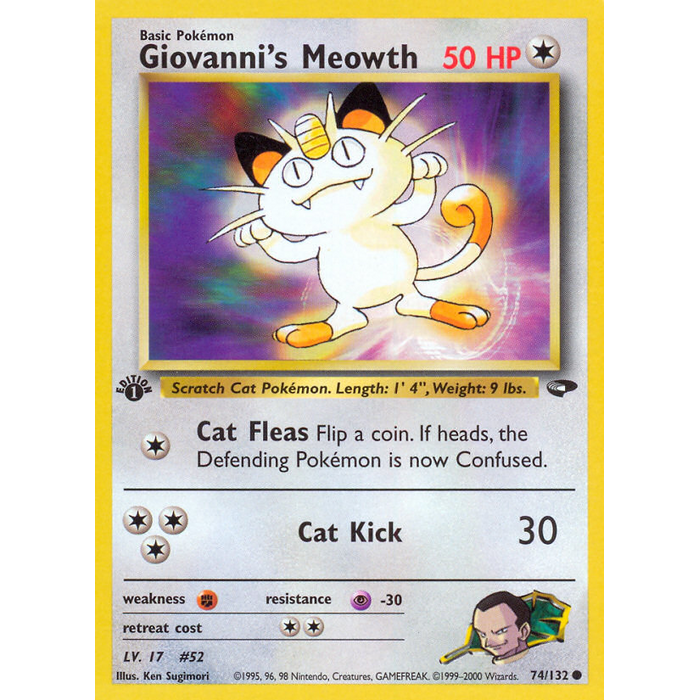 Pokemon Giovanni's Meowth (074) 1st Lightly Played