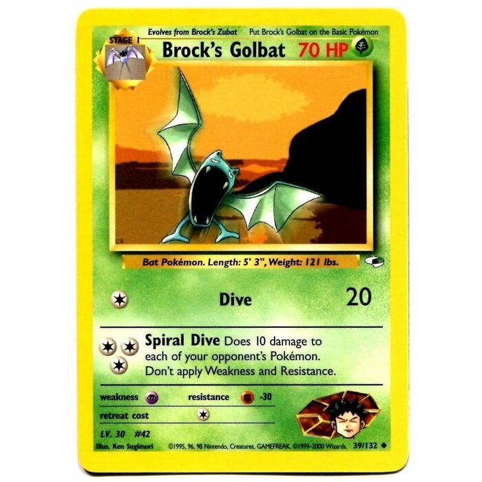 Pokemon Brock's Golbat (039) UNL Lightly Played