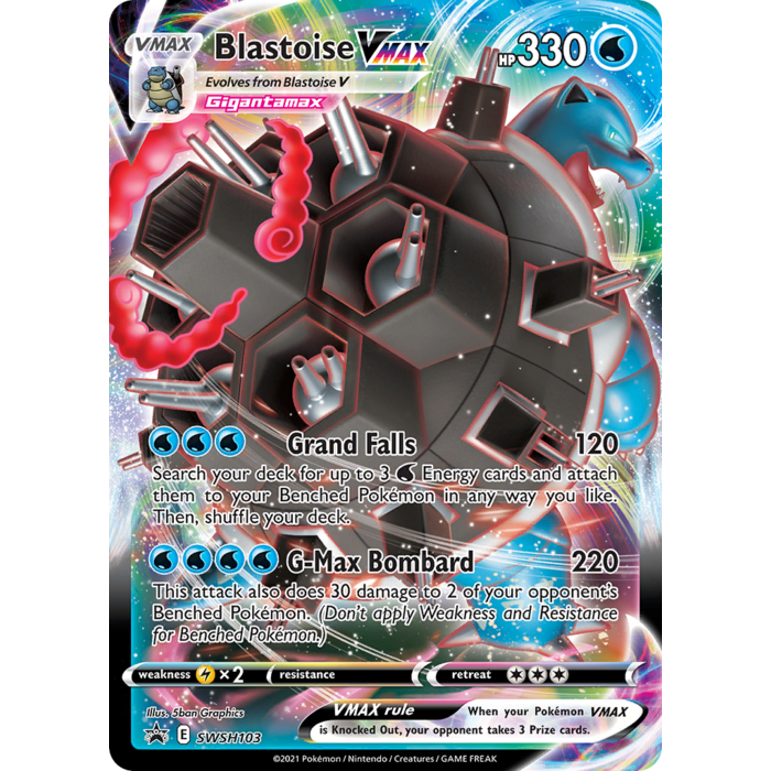 Pokemon Blastoise VMAX (SWSH103) Lightly Played Holofoil