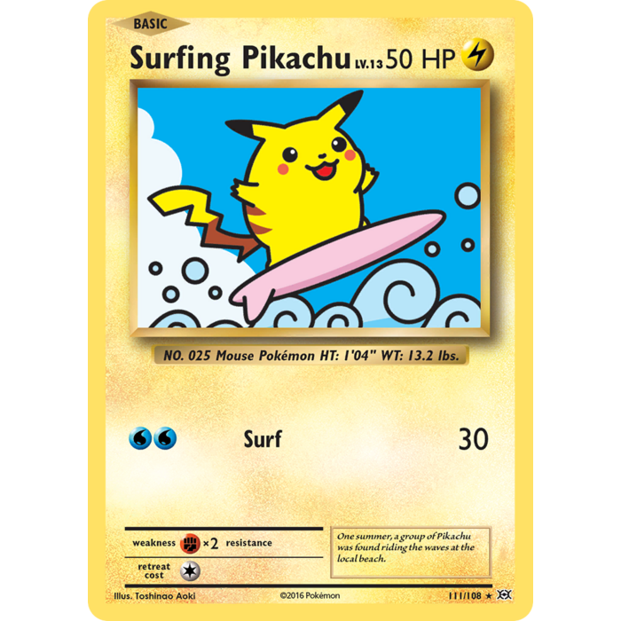 Pokemon Surfing Pikachu (111) Lightly Played