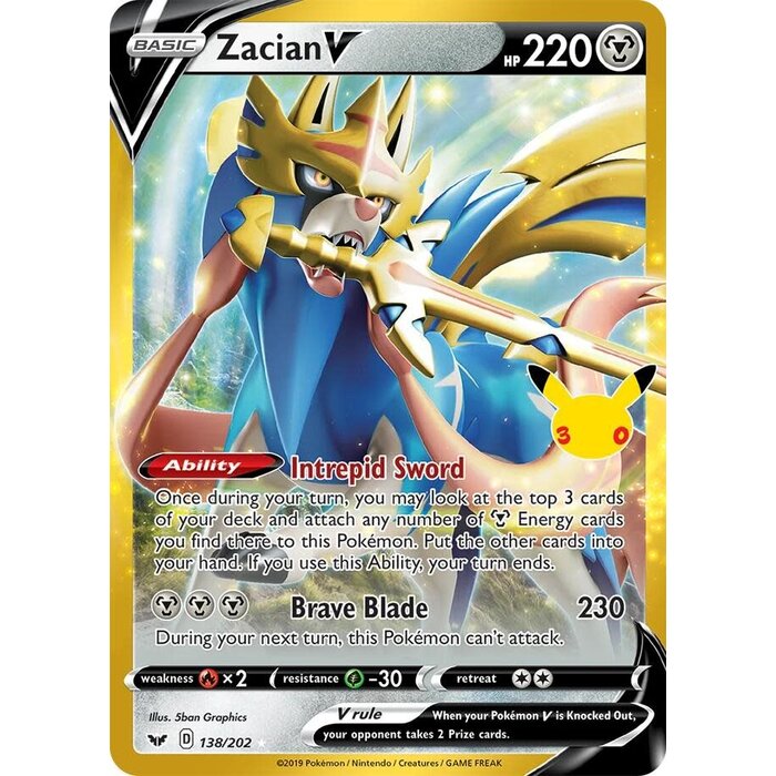 Pokemon Zacian V (138) Lightly Played Holofoil