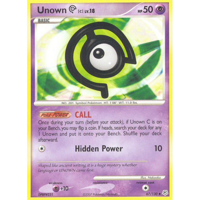 Pokemon Unown (C) (067) Lightly Played