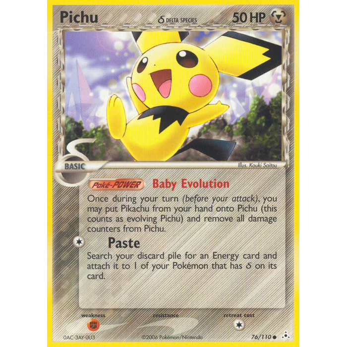 Pokemon Pichu  (Delta Species) (076) Near Mint