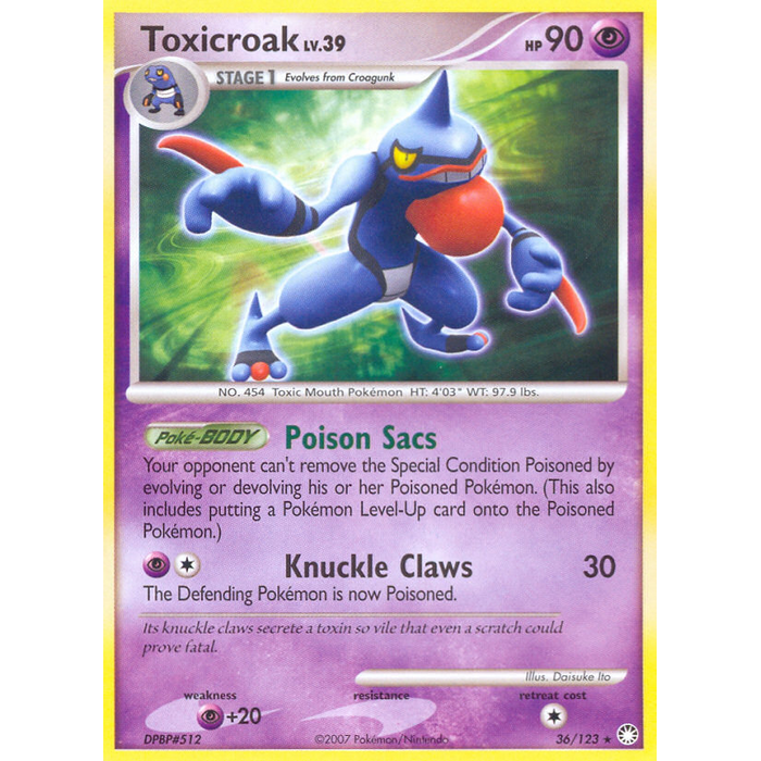 Pokemon Toxicroak (036) Lightly Played Reverse Holofoil