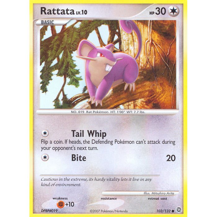 Pokemon Rattata (103) Lightly Played Reverse Holofoil