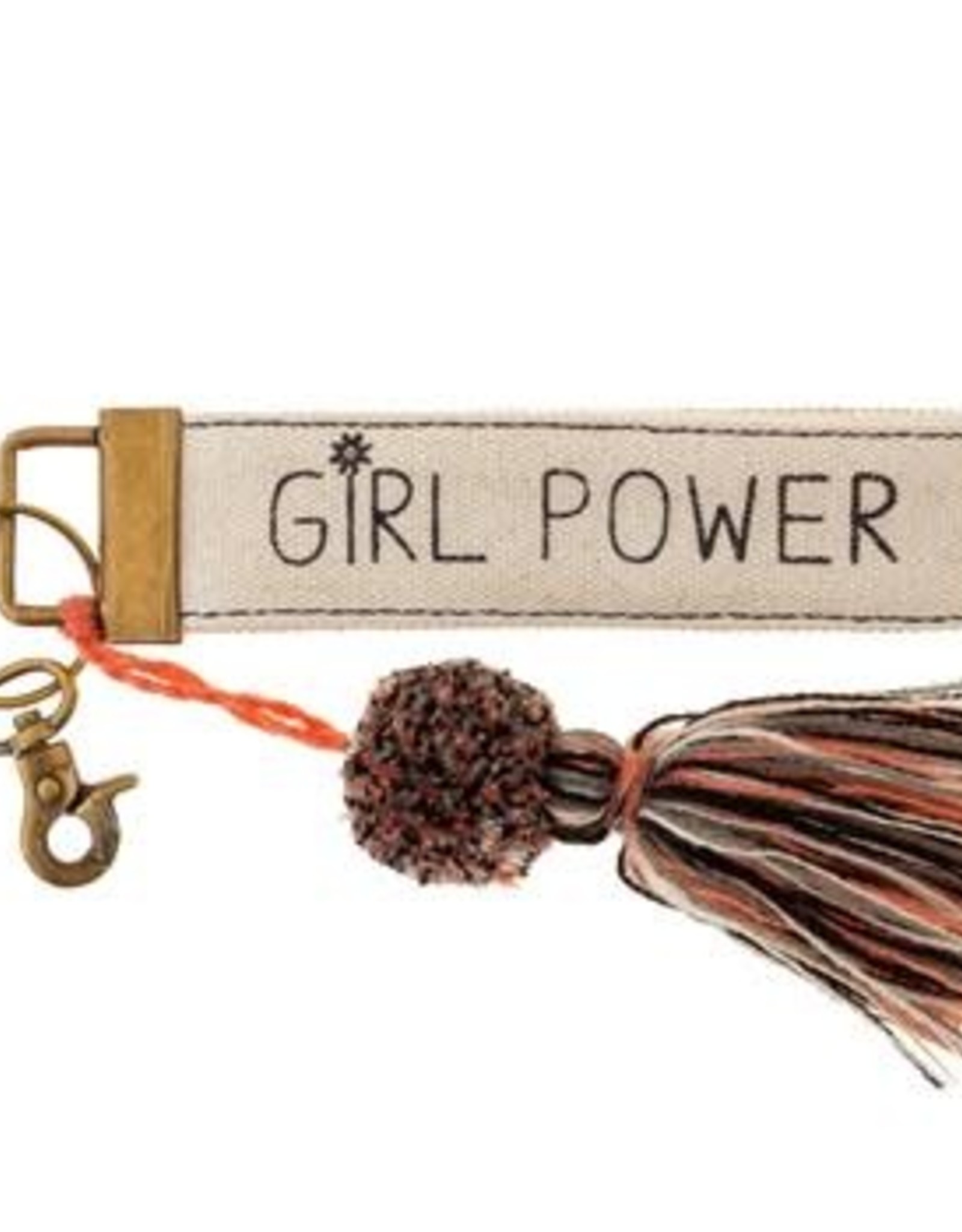 Canvas Tassel Key Chain Girl Power