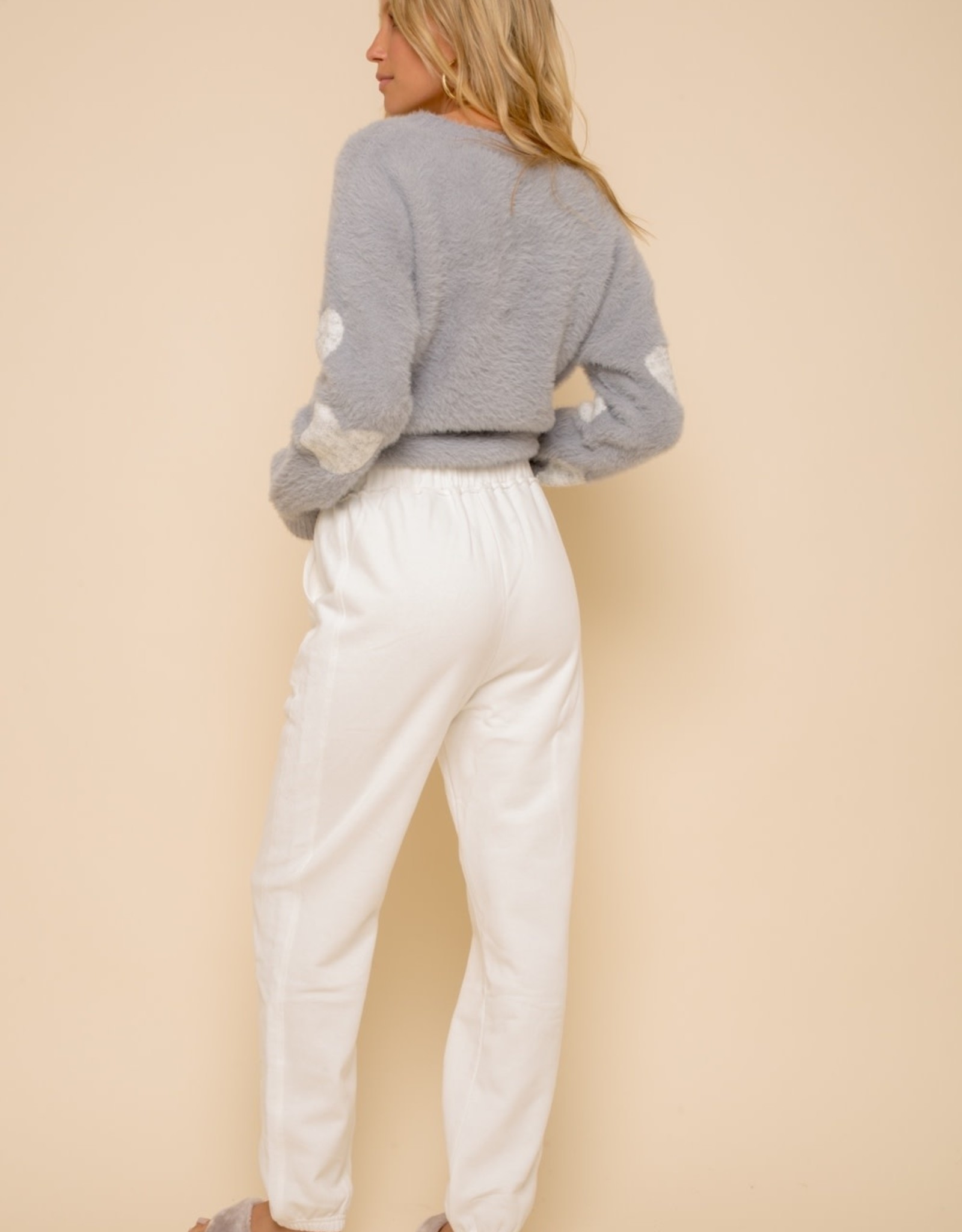 Hem & Thread Fleece SweatPants White
