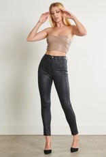 Black Faux Leather Skinny Jeans 