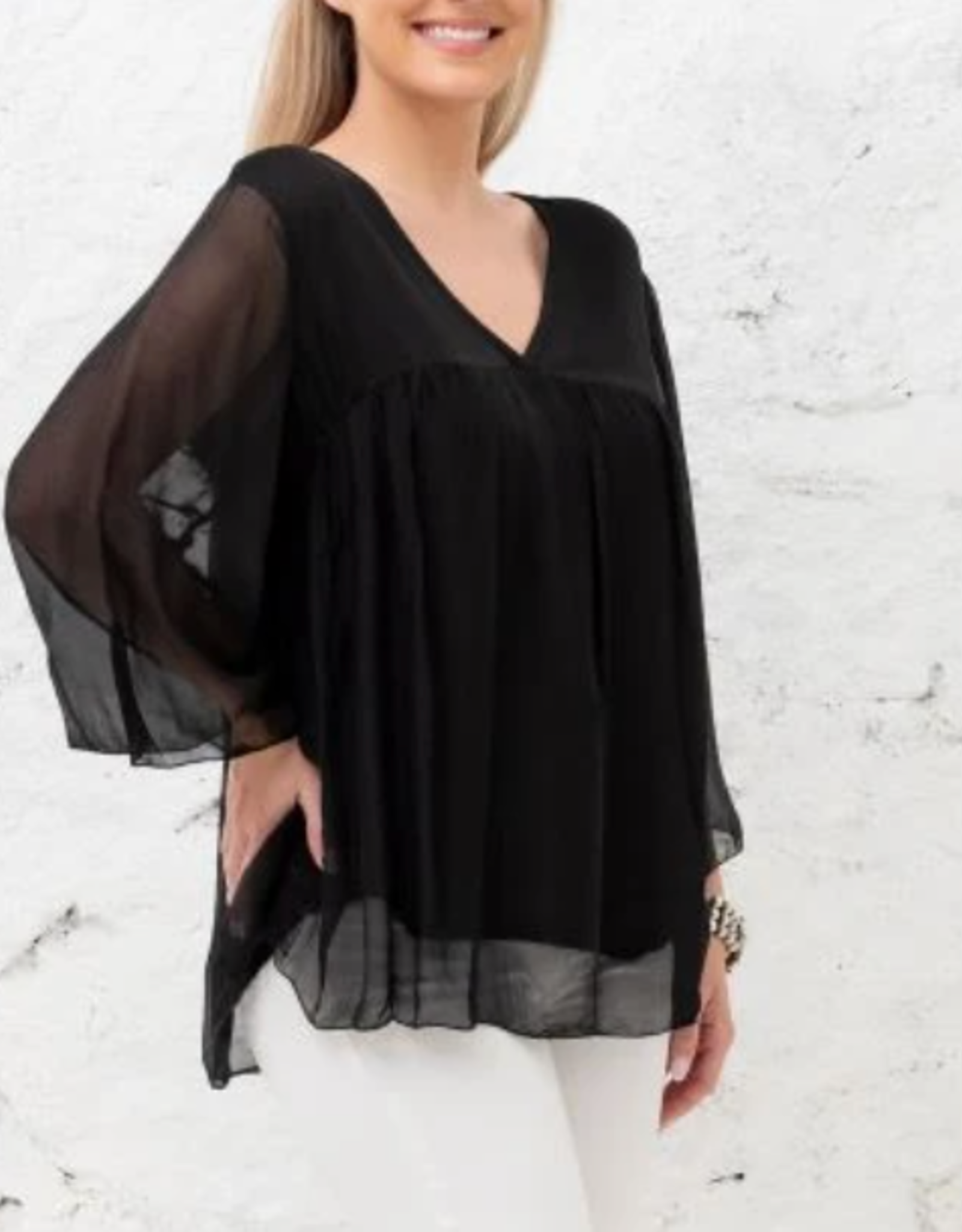 Cobblestone Natalia Black Blouse