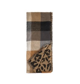 Langley Plaid Animal Print Throw Multi