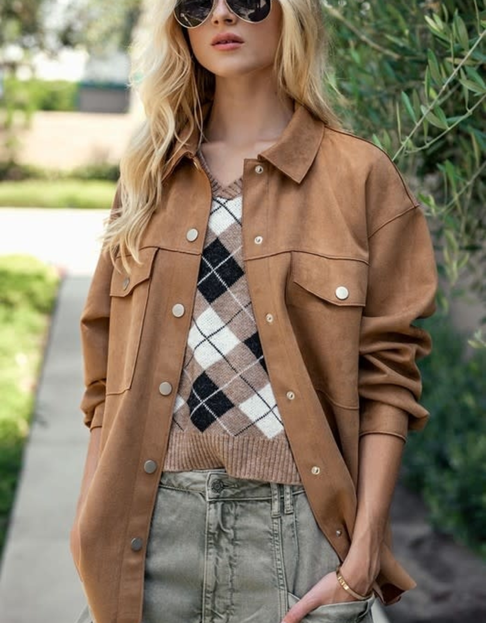 Trend:Notes Oversized Faux Suede Jacket