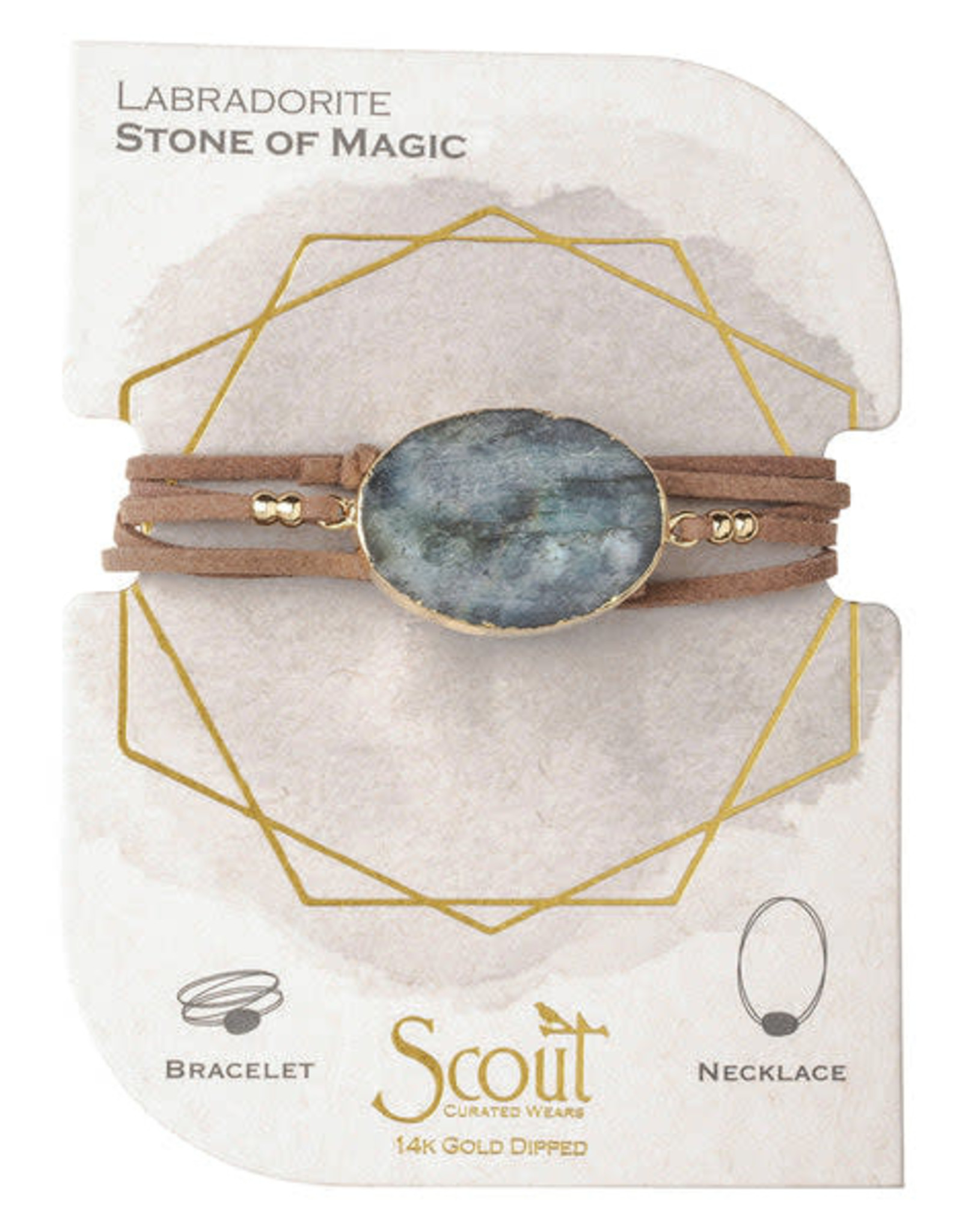 Scout Suede Stone Wrap Labradorite/Gold