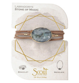 Scout Suede Stone Wrap Labradorite/Gold