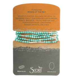 Scout Turquoise Silver Wrap Bracelet/Necklace
