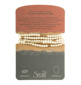 Scout White Fossil Jasper Wrap Bracelet/Necklace