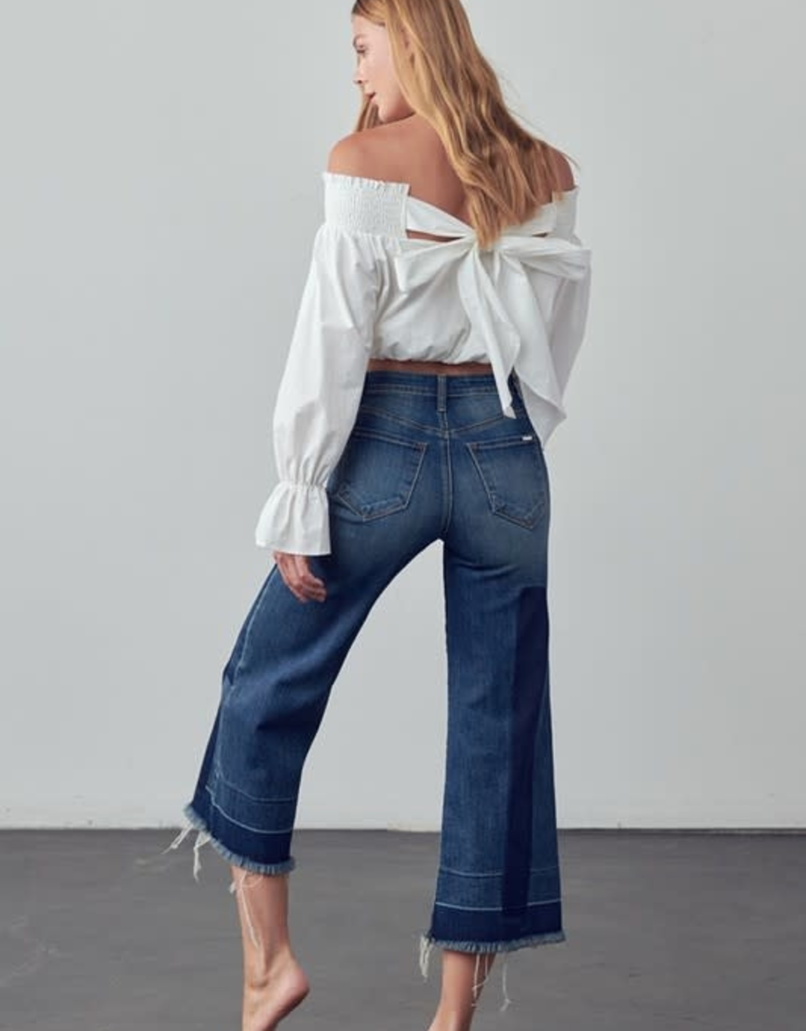 Insane Gene Patchwork Mid Rise Crop Flare Jeans