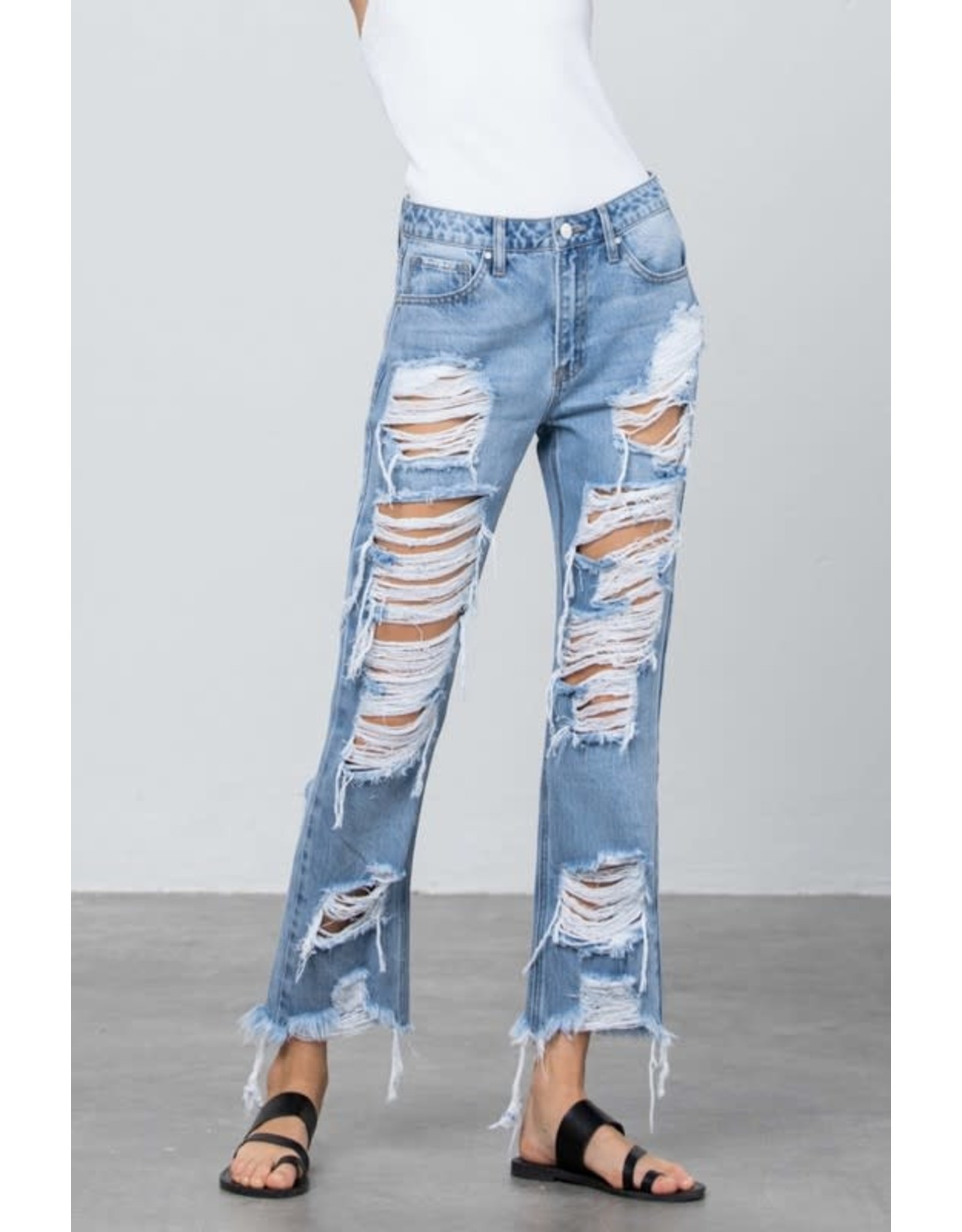 Insane Gene Heavily Distressed Straight jeans
