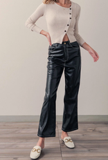 Faux Leather Straight Leg Pants