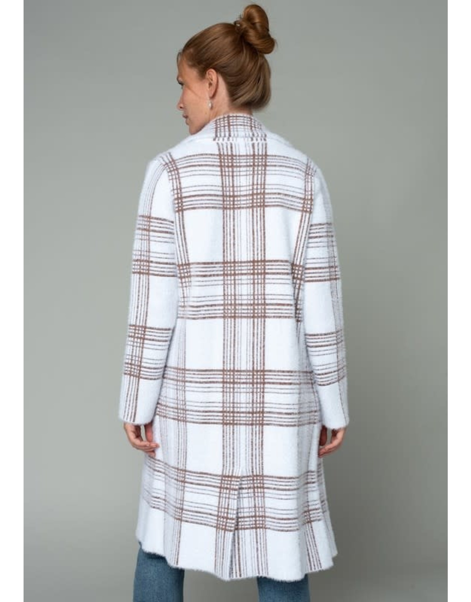 Creme Plaid Coatigan - Abigails Inc