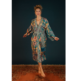 Powder Design Decorative Damask Kimono Gown One Size