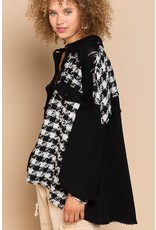 Black Multi Placket Sweater