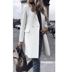Lightweight Two Button Coat White