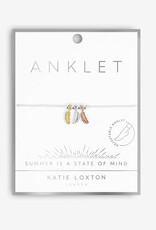 Katie Loxton Three Tone Feathers Anklet