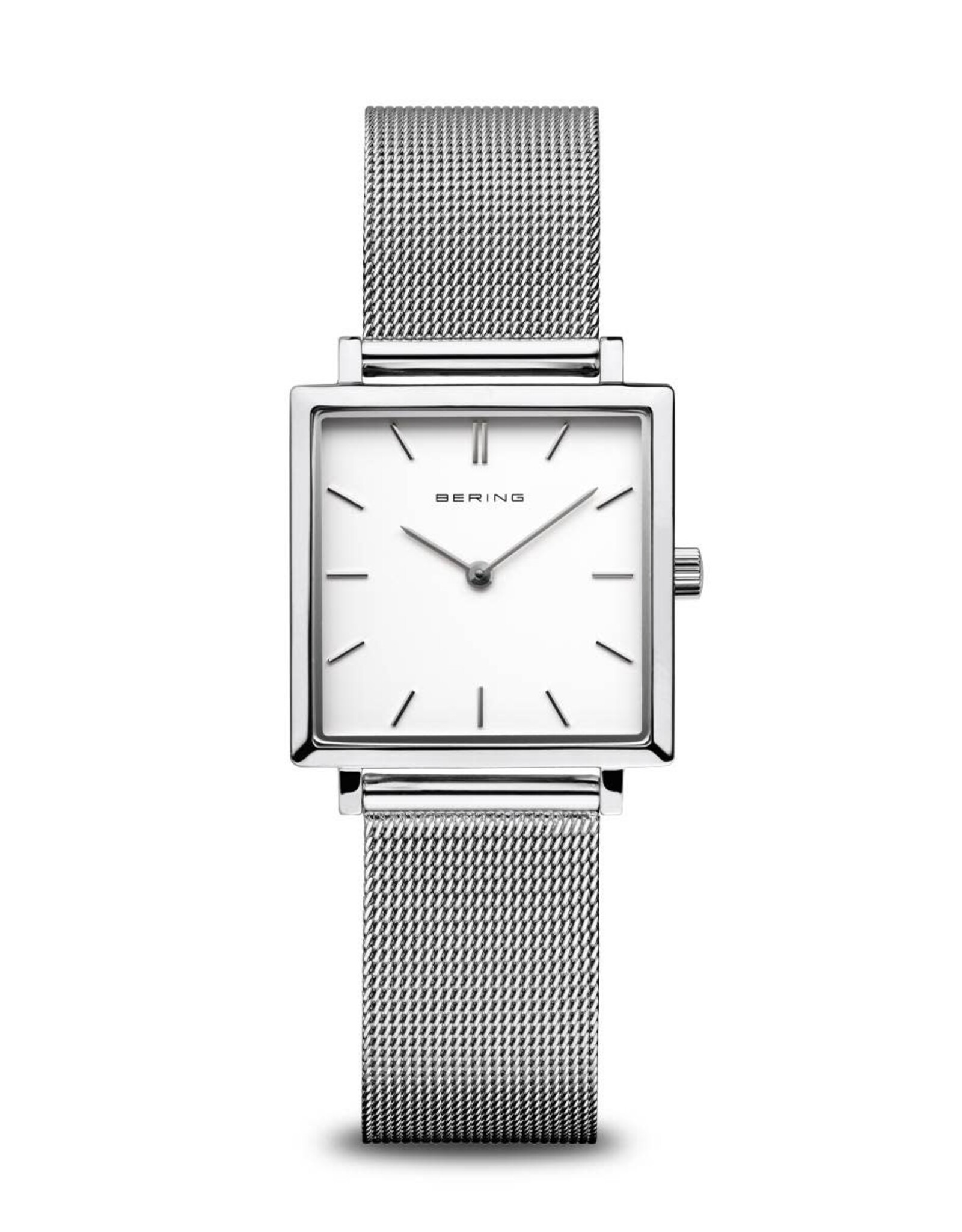 Bering Watch Classic Women Polished Silver Square Face