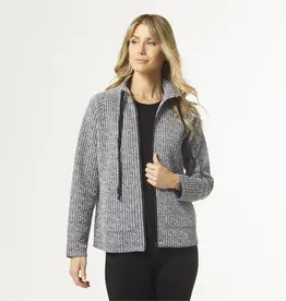 Britney Ribbed Zip-Up  Gray Sweatshirt