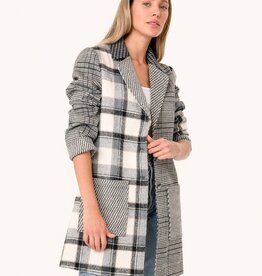 Plaid Patchwork Single Breasted Coat