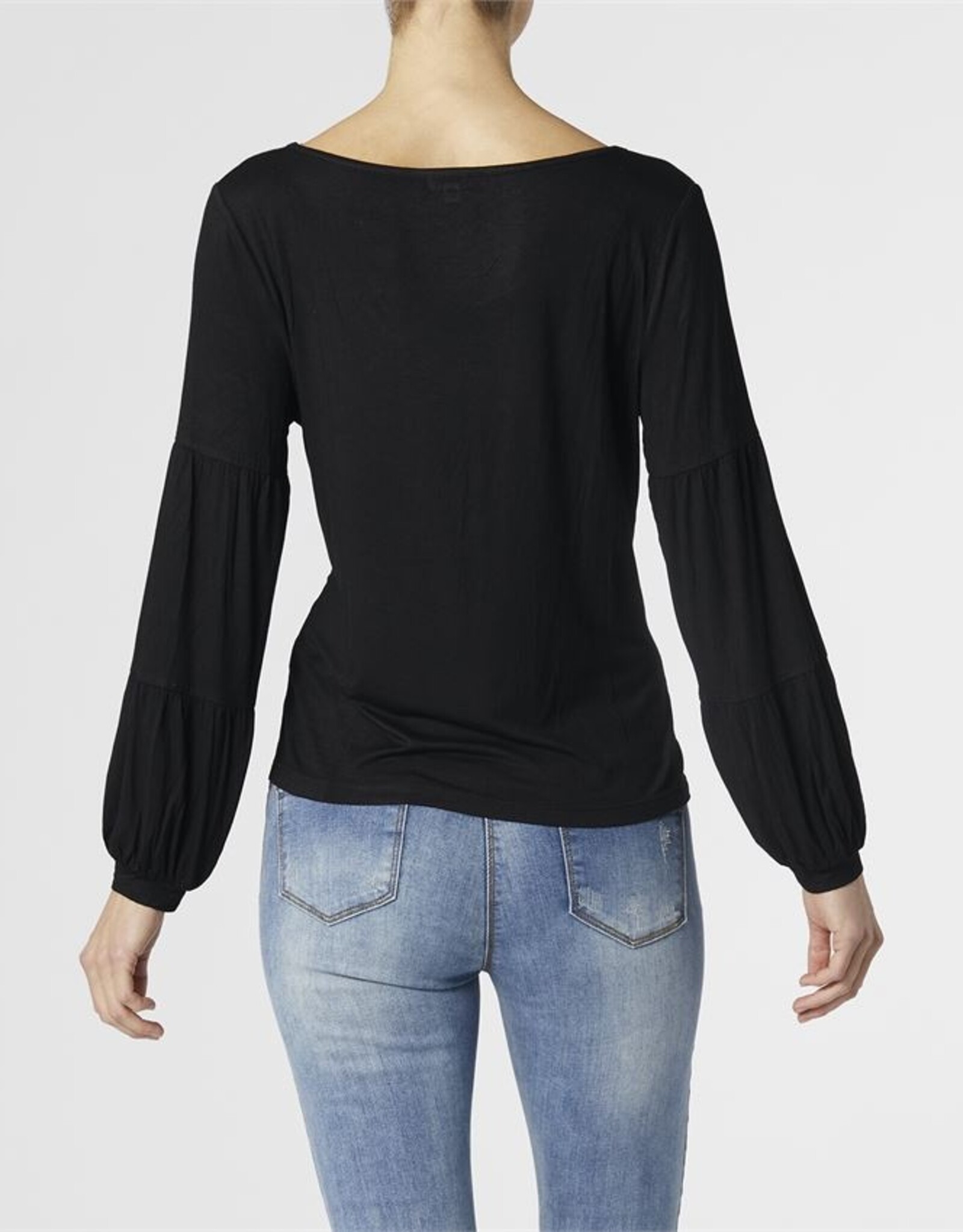 Celina Tiered Long Sleeve Crew Neck