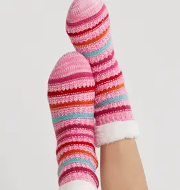 Red & Pink Multi Color Slipper Socks
