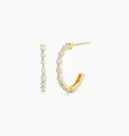 Ella Stein Classic Hoop Diamond Earrings Gold