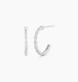 Ella Stein Classic Hoop Diamond Earrings Silver