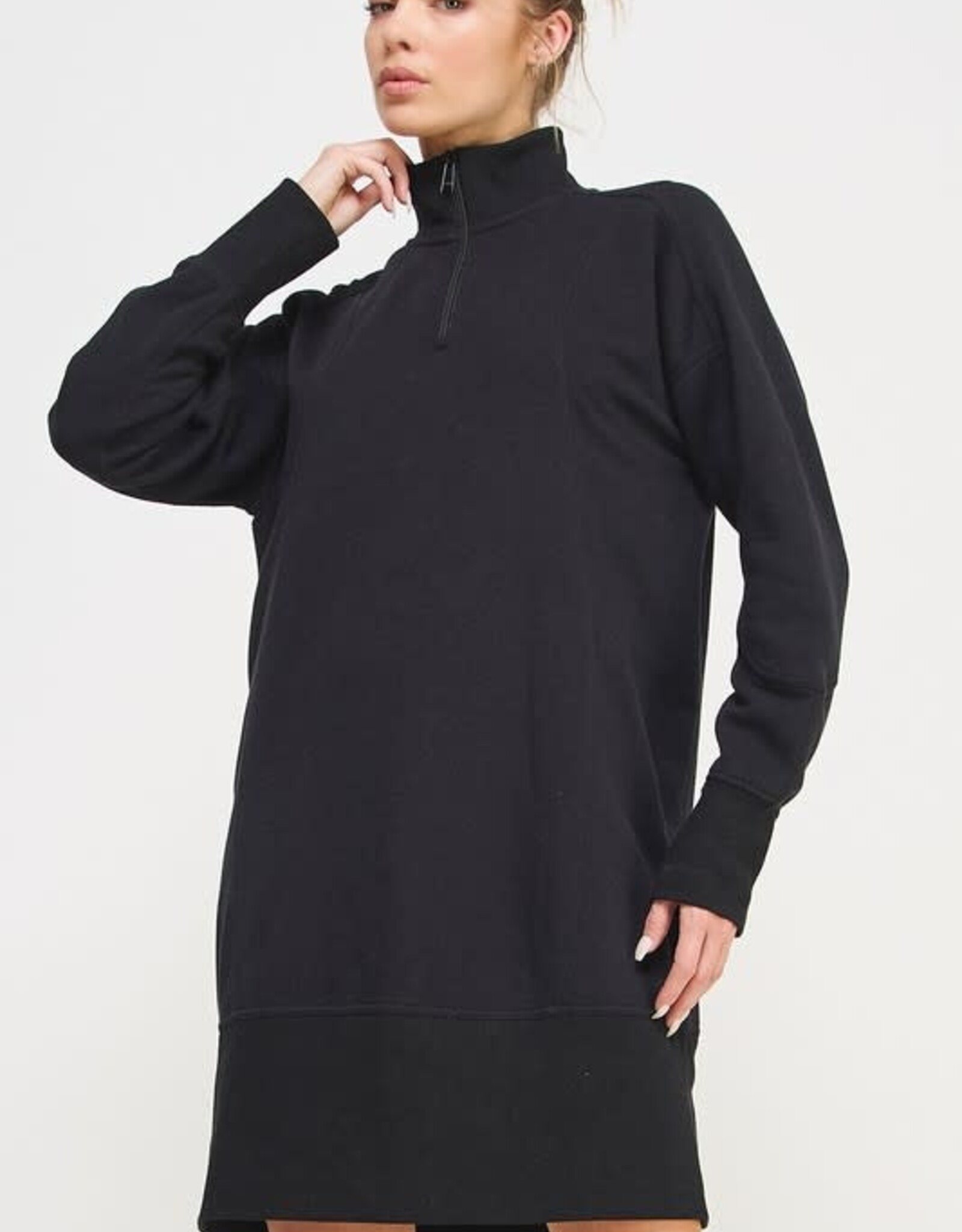 Freezia French Terry Half Zip Sweatshirt Dress