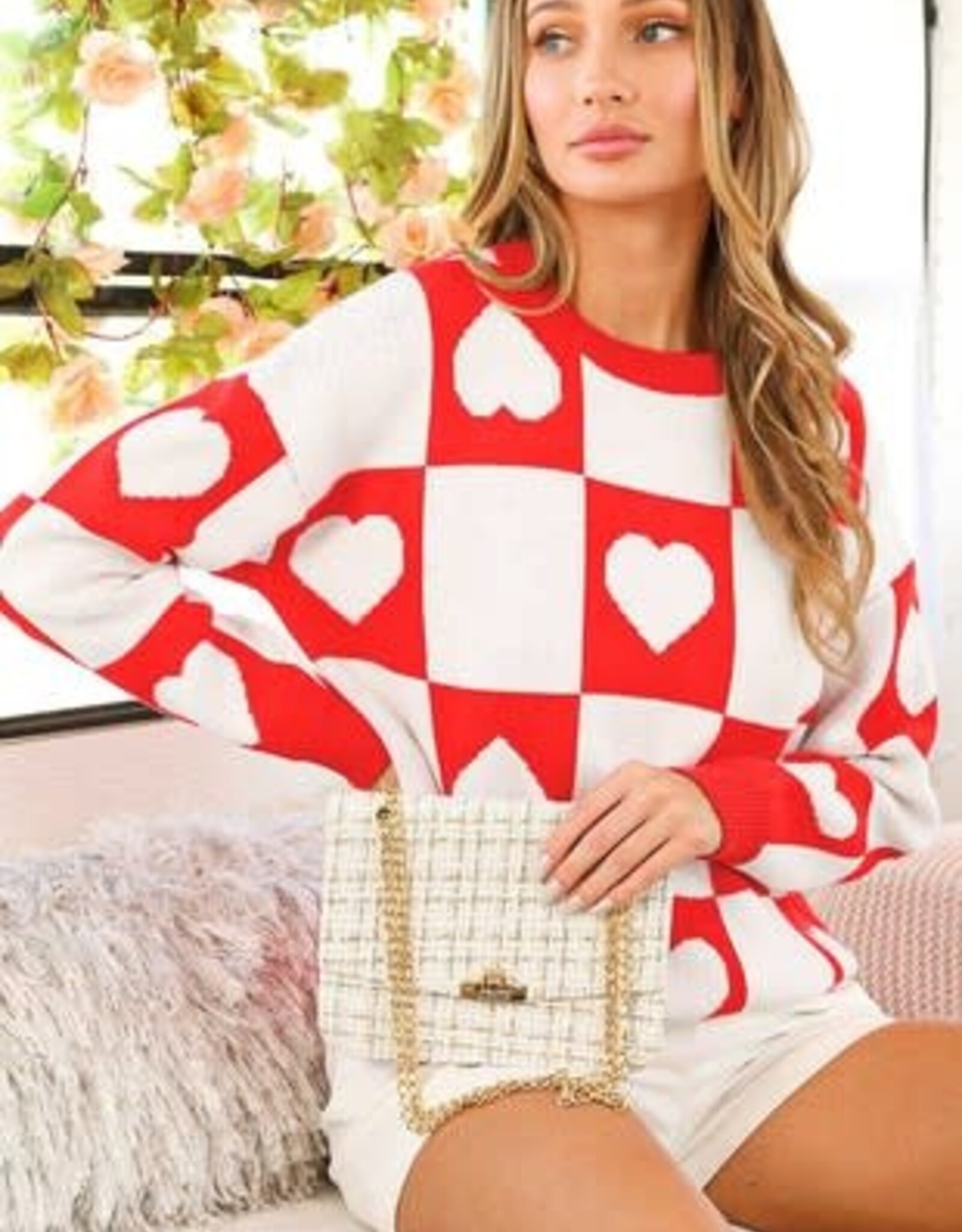 Heart hotsell print sweater