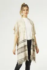 Hadleigh Striped Ruana Kimono with Fringe