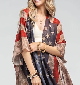 Vintage American Flag Kimono