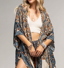 Vintage Inspired Paisley Kimono in Artemis